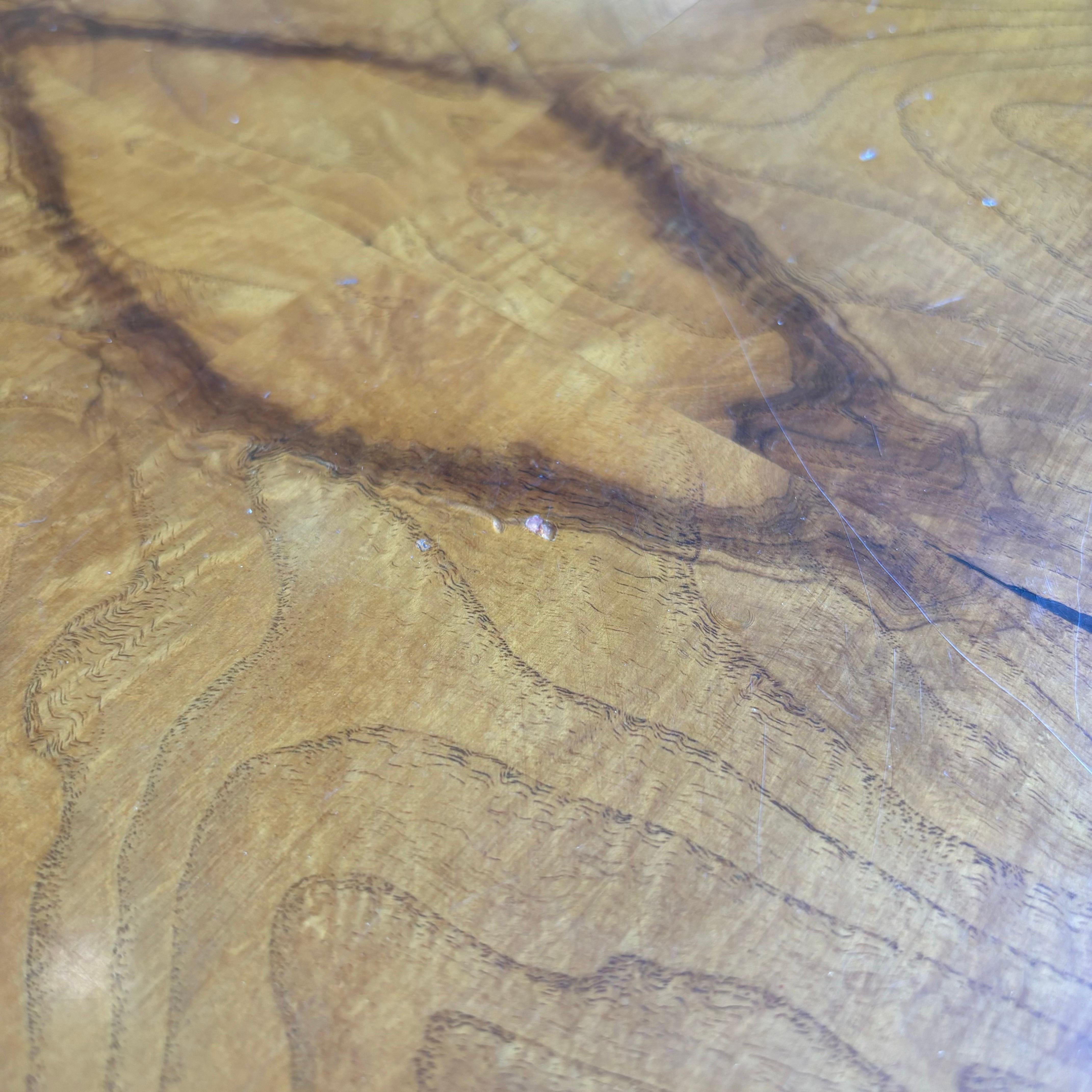 Mid-Century Modern Mid Century Modern, Milo Baughman Style Burl Game Table For Sale