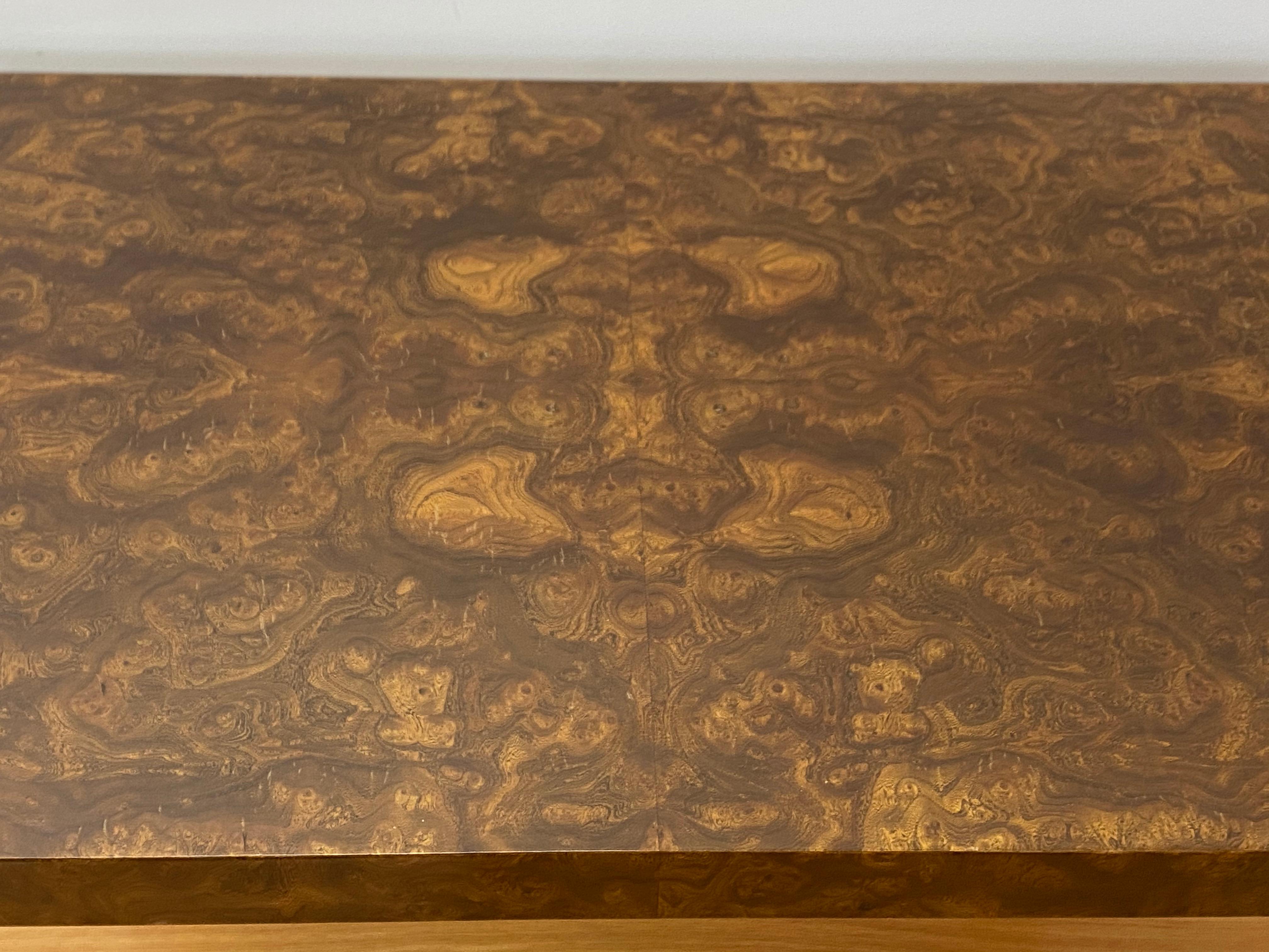 Hand-Crafted Vintage Burl Walnut Side / Console Table by Milo Baughman, c.1970