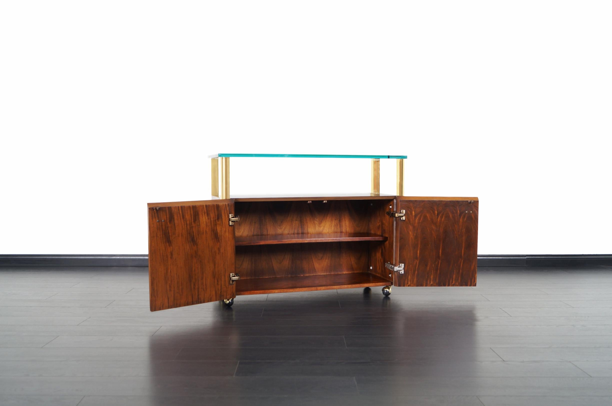 burl wood bar cart