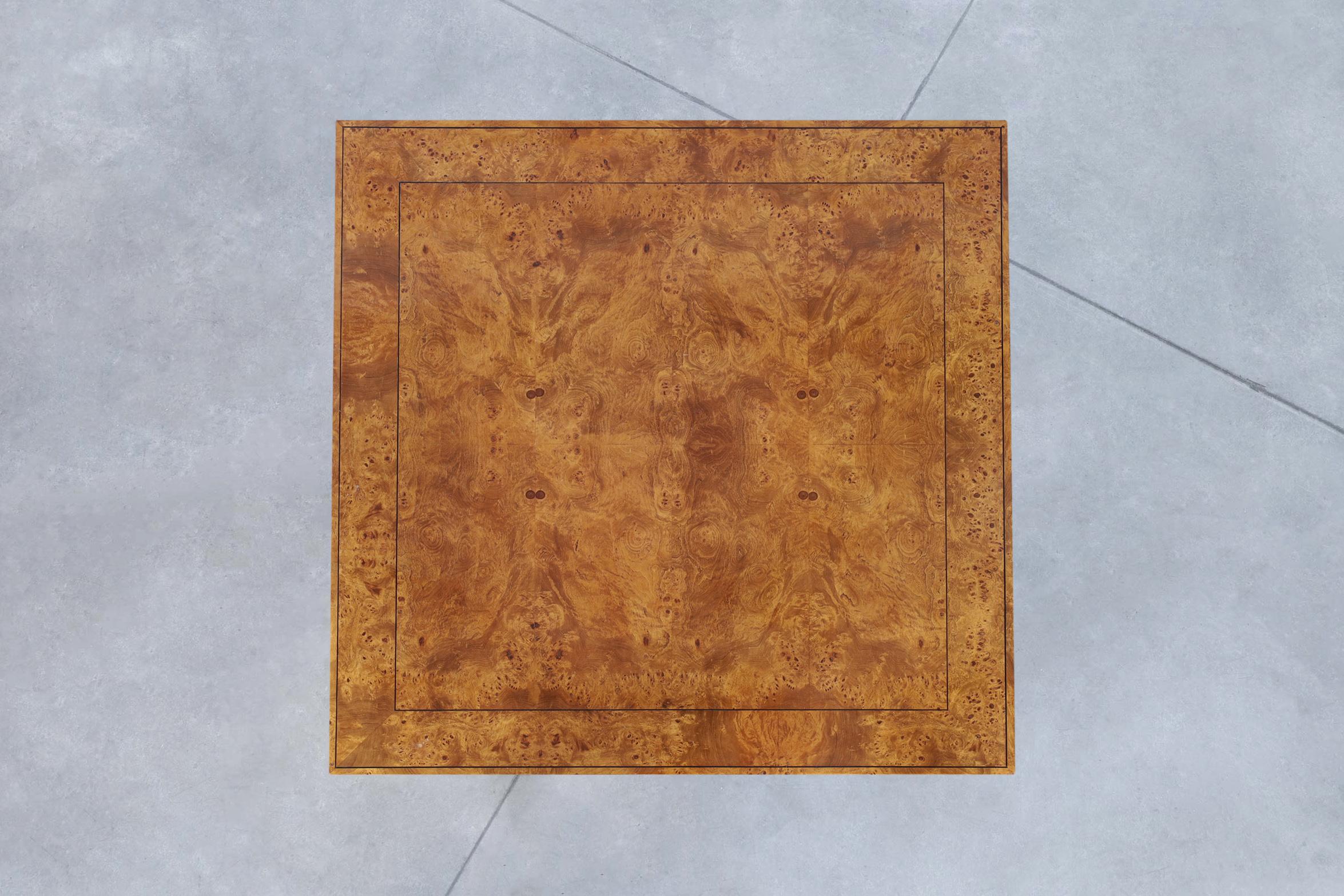 Vintage Burl Wood and Brass Coffee Table im Angebot 2