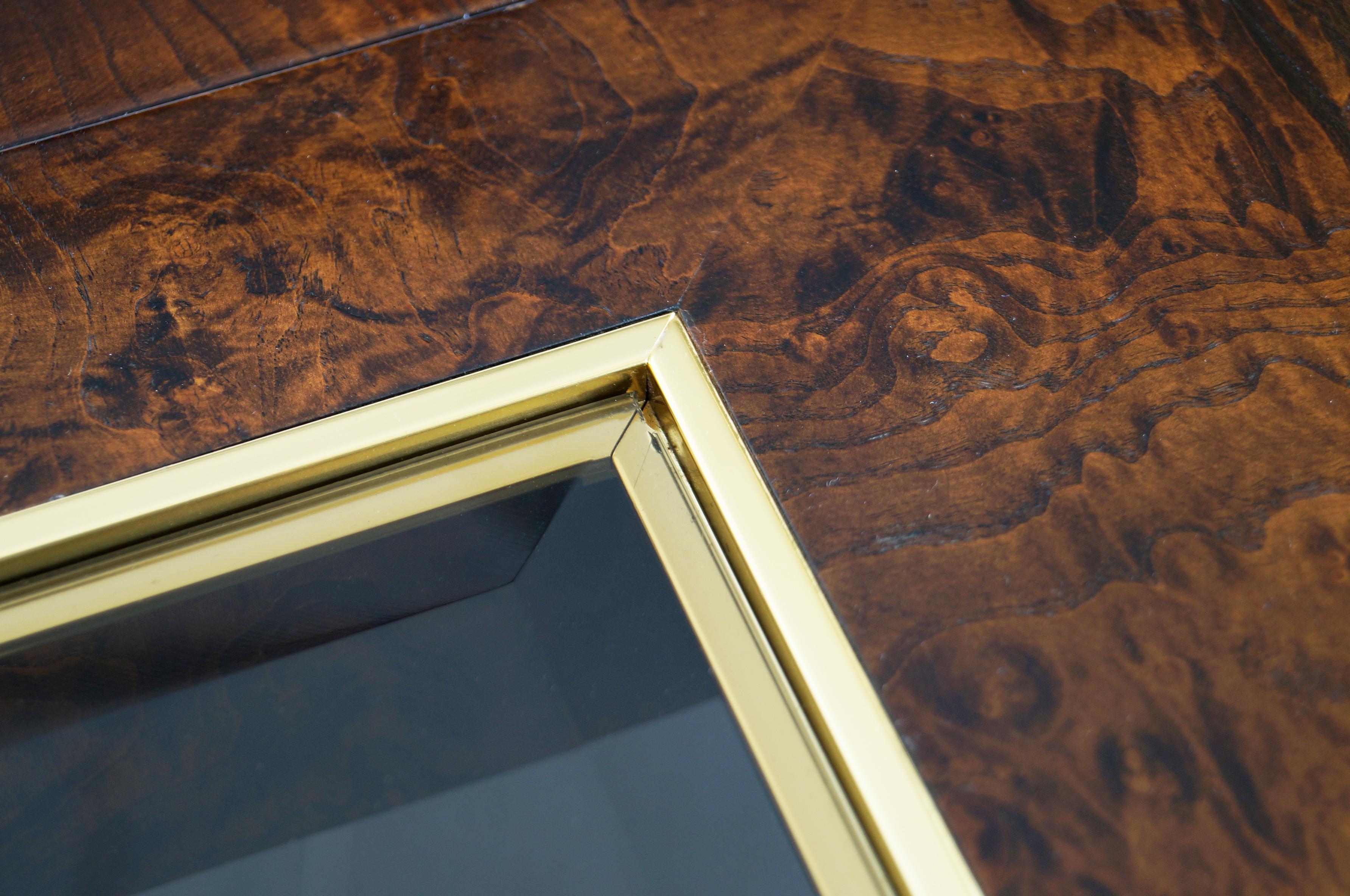 Vintage Burl Wood and Brass Dining Table by Century Furniture 5