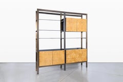 Vintage Burl Wood and Bronze Freestanding Wall Unit by John Stuart