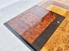 Vintage Burl Wood and Lacquer Coffee Table, 1970s