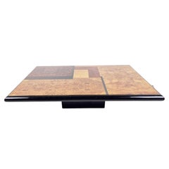 Vintage Burl Wood and Lacquer Coffee Table, 1970s