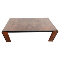 Vintage Burl Wood and Lacquer Coffee Table, 1970s