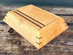 Vintage Burl Wood Angled Box
