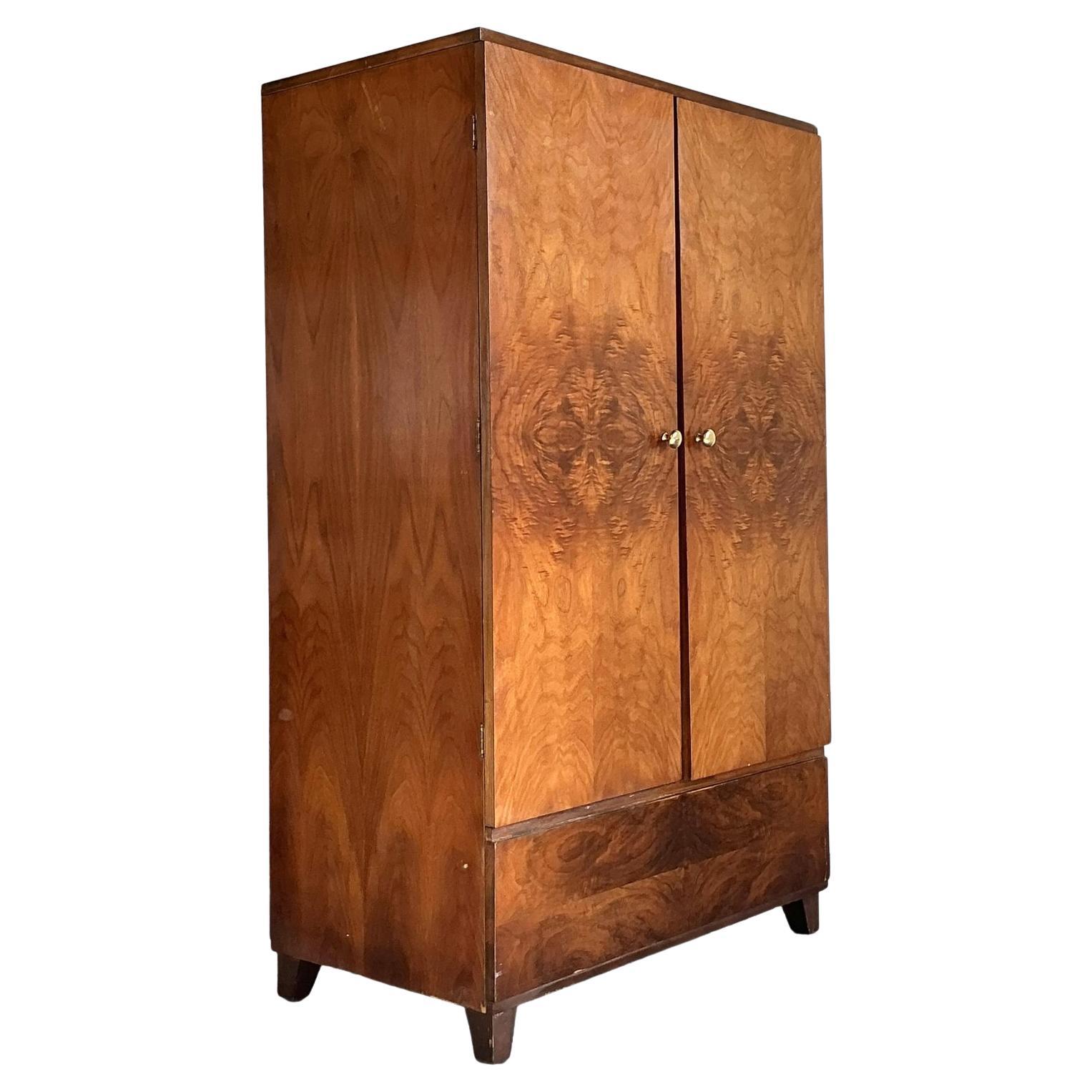 Vintage Burl Wood Armoire