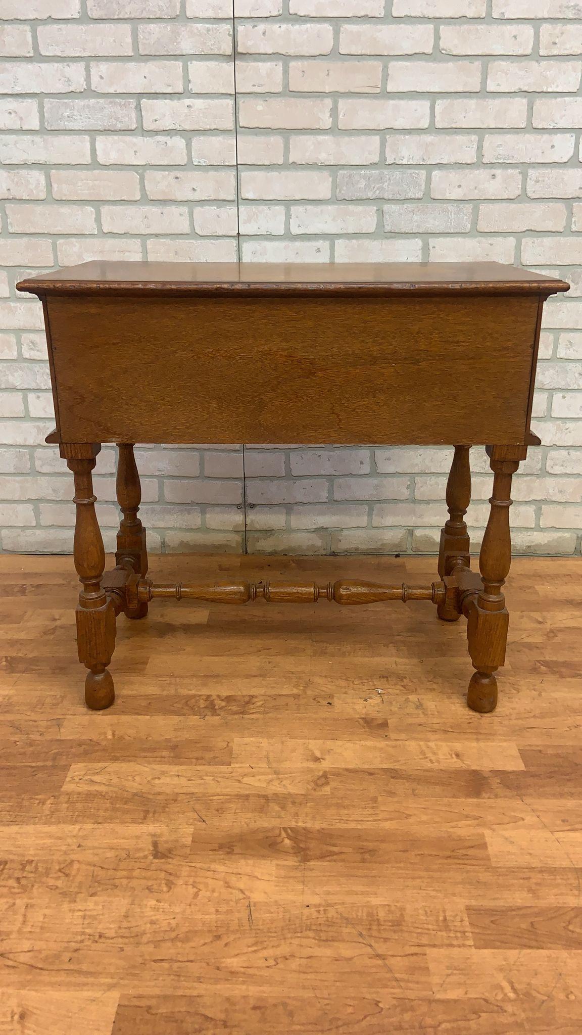 Vintage Burl Wood Biedermeier Style 2 Drawer Side Table by Baker Furniture Co. For Sale 6
