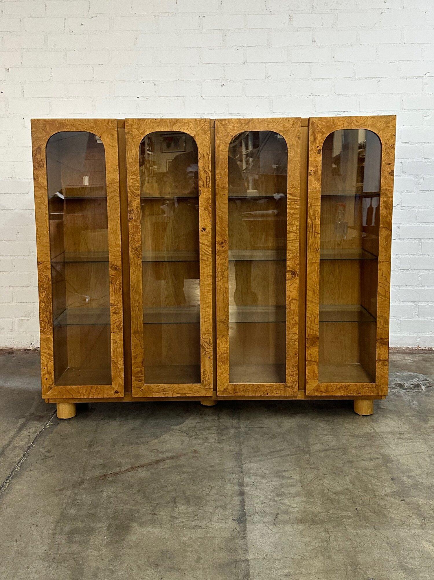 Vintage Burl Wood Bookcase For Sale at 1stDibs