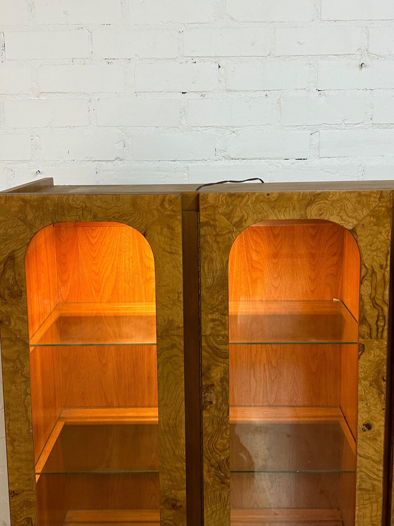 Vintage Burl Wood Bookcase For Sale at 1stDibs