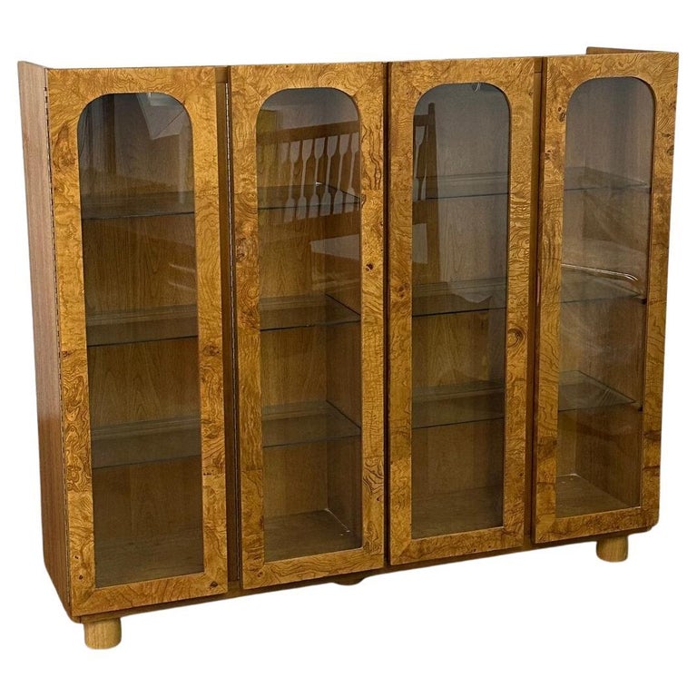 Vintage Burl wood bookcase For Sale at 1stDibs