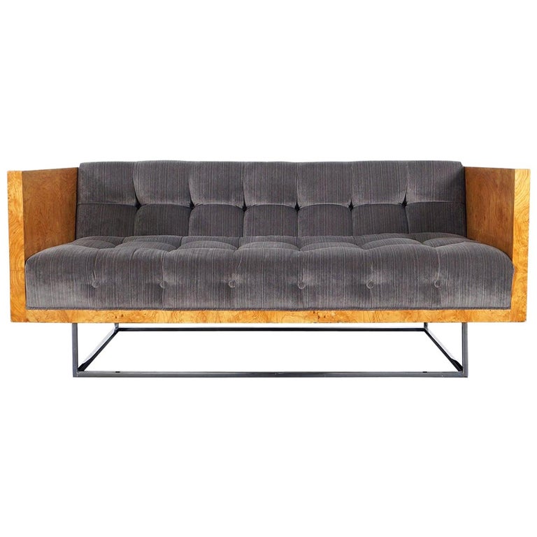 Vintage Burl Wood Case Loveseat By Milo Baughman For Thayer Coggin At 1stdibs