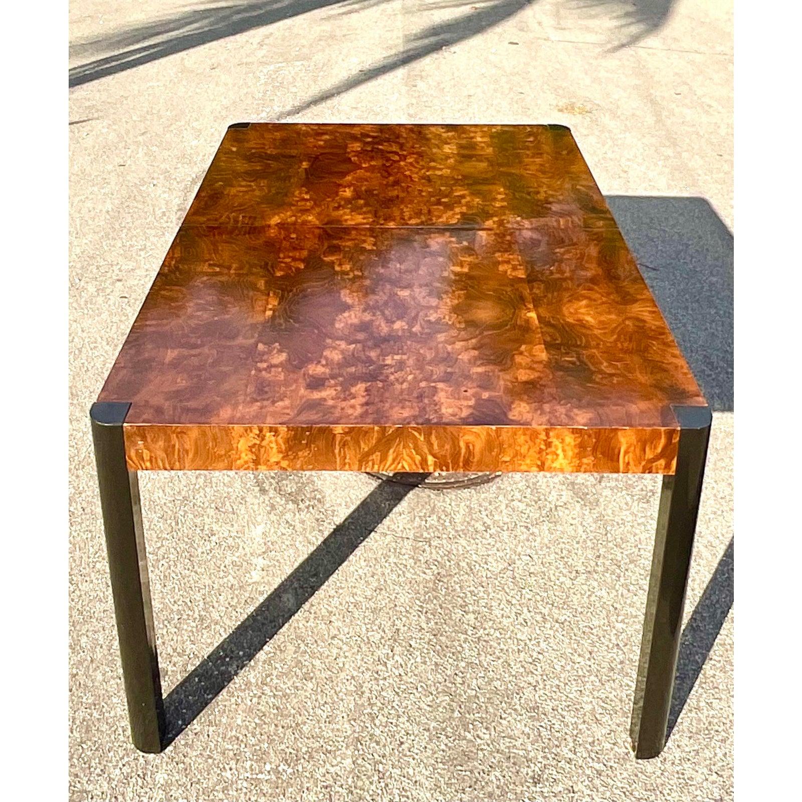 vintage burl wood dining table