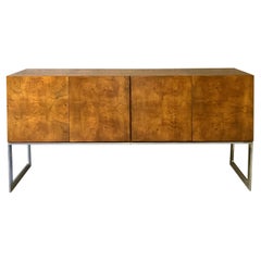 Vintage Wurzelholz-Chrom-Anrichte von Milo Baughman, Thayer Coggin, Mid-Century Vintage