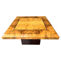 Vintage burl wood coffee table 1970s