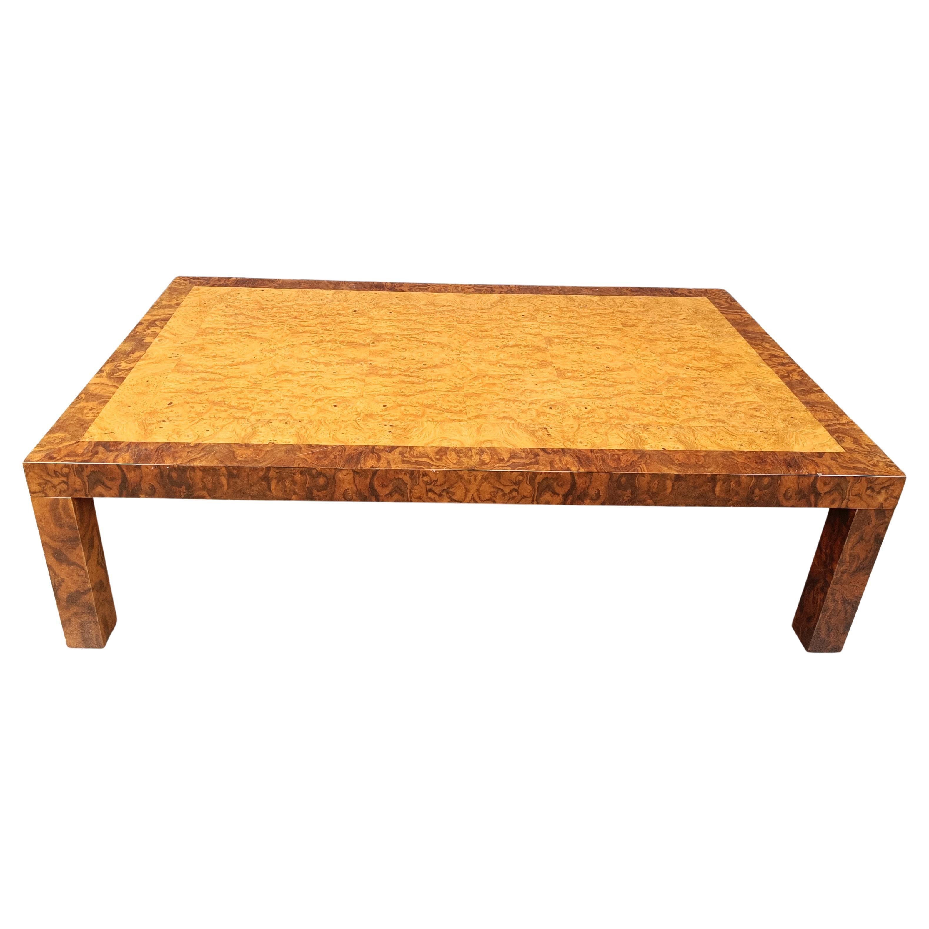 Vintage burl wood coffee table, 1970s