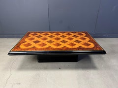 Vintage burl wood coffee table by Maison Lancel, 1970s