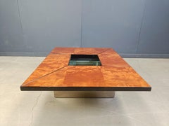 Vintage burl wood coffee table by Paul Michel, 1970s