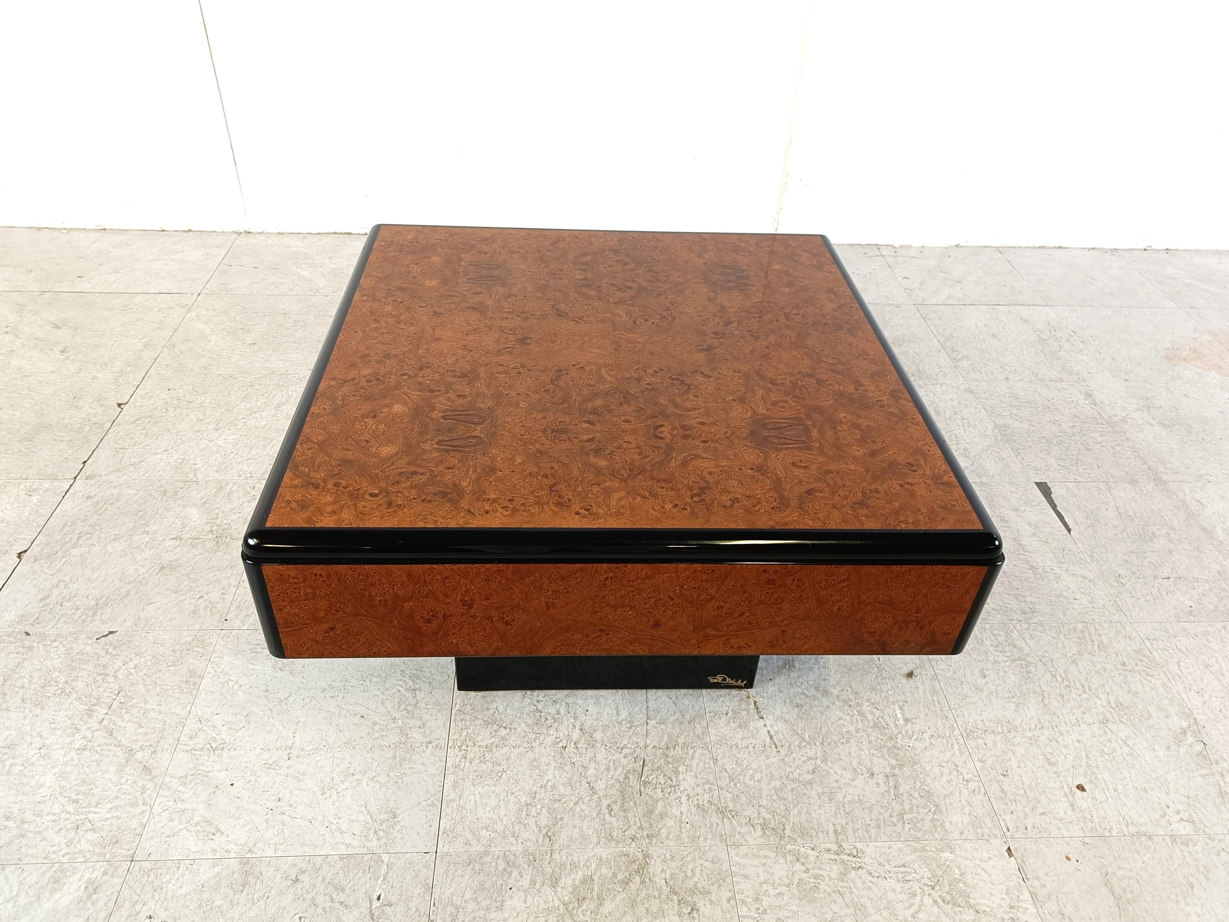 Mid-Century Modern Vintage burl wood coffee table by Paul Michel, 1970s For Sale