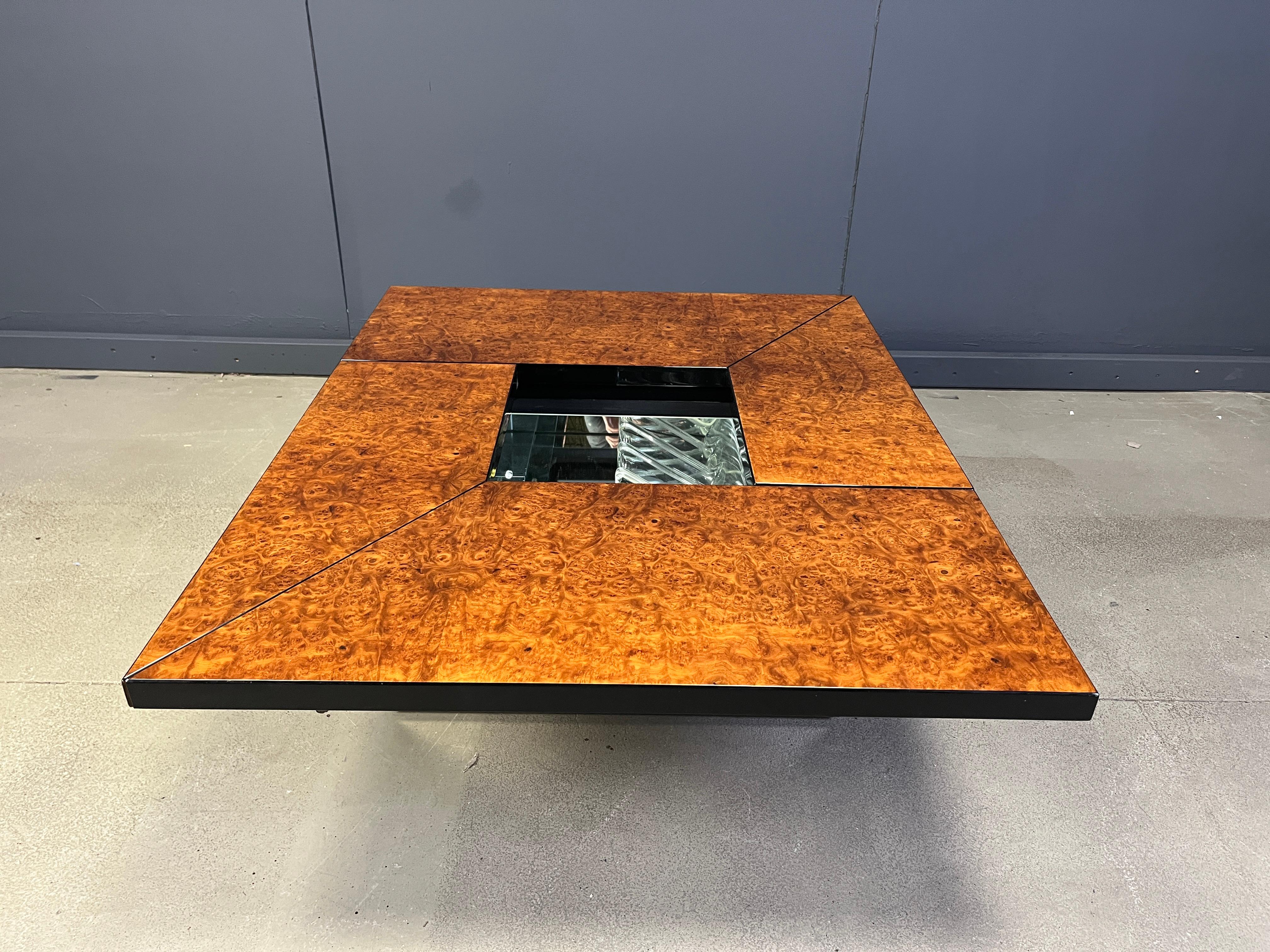 Table basse vintage en bois de ronce de Paul Michel, années 1970 en vente 1