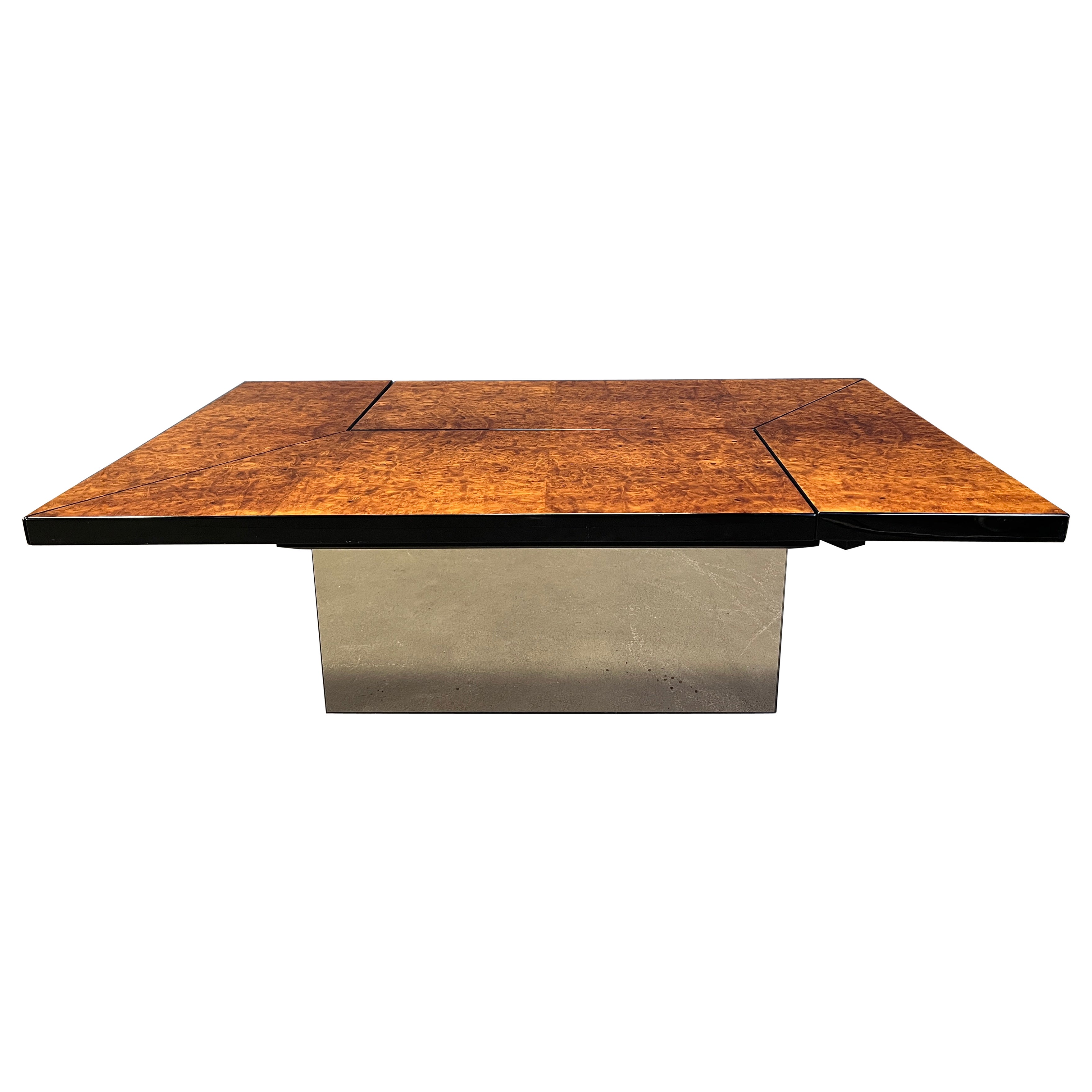 Vintage burl wood coffee table by Paul Michel, 1970s