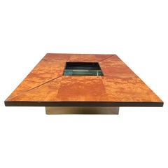 Vintage burl wood coffee table by Paul Michel, 1970s