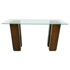 Vintage burl wood console, 1980s