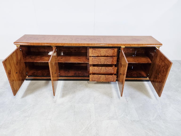 Vintage Burl Wood Credenza, 1970s at 1stDibs