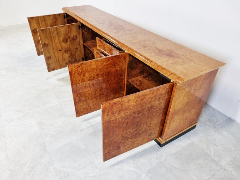 Vintage Burl Wood Credenza, 1970s at 1stDibs