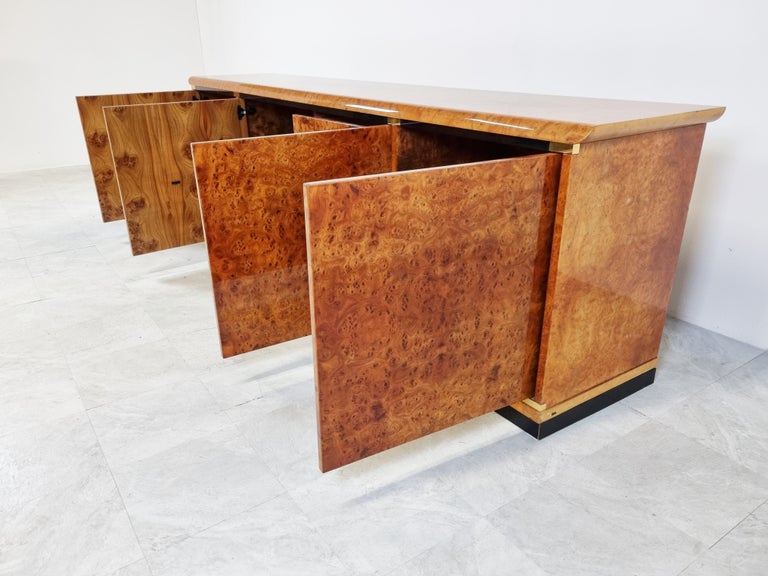 Vintage Burl Wood Credenza, 1970s at 1stDibs