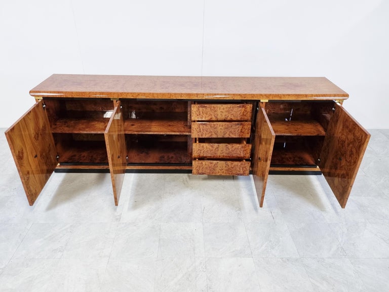 Vintage Burl Wood Credenza, 1980s For Sale at 1stDibs