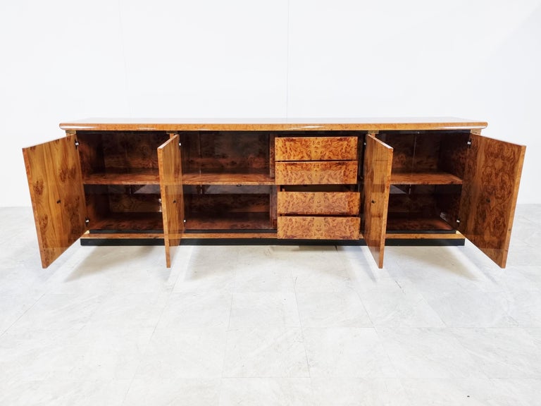 Vintage Burl Wood Credenza, 1980s For Sale at 1stDibs