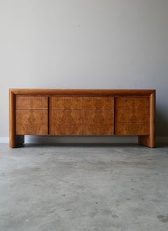 Vintage Burl Wood Credenza by Edward Axel Roffman