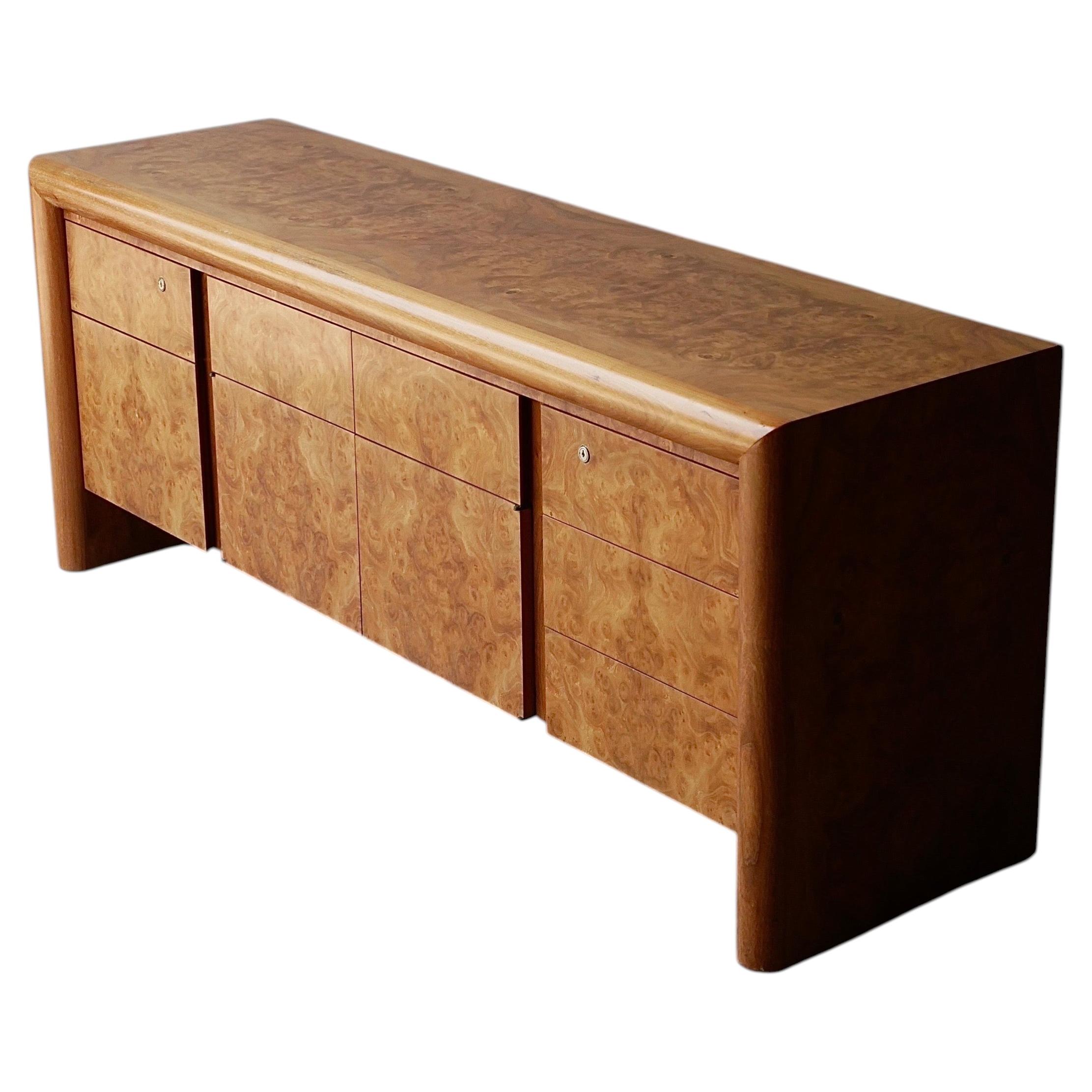 Vintage Burl Wood Credenza by Edward Axel Roffman