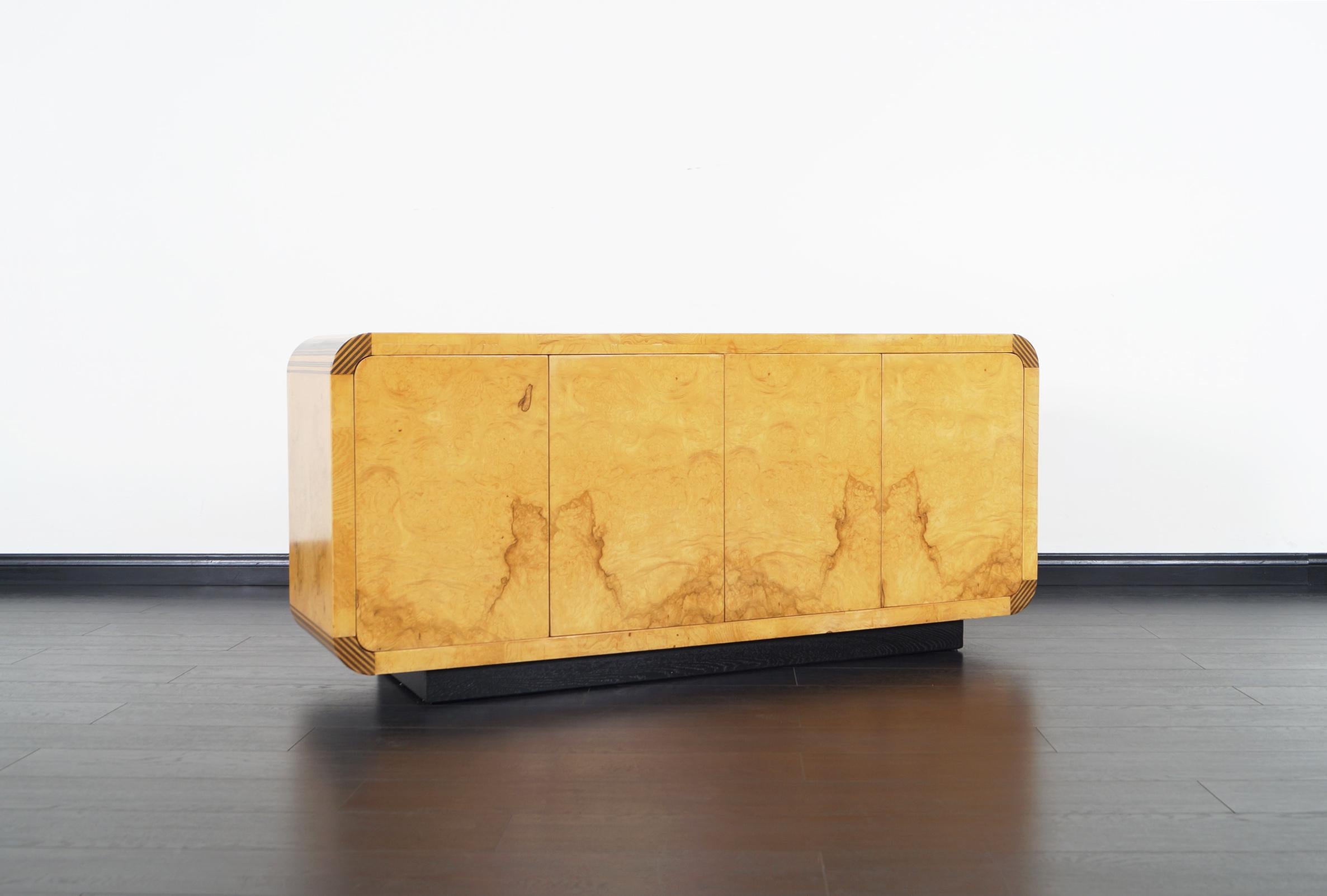 Fantastic vintage burl wood credenza by Henredon from the 