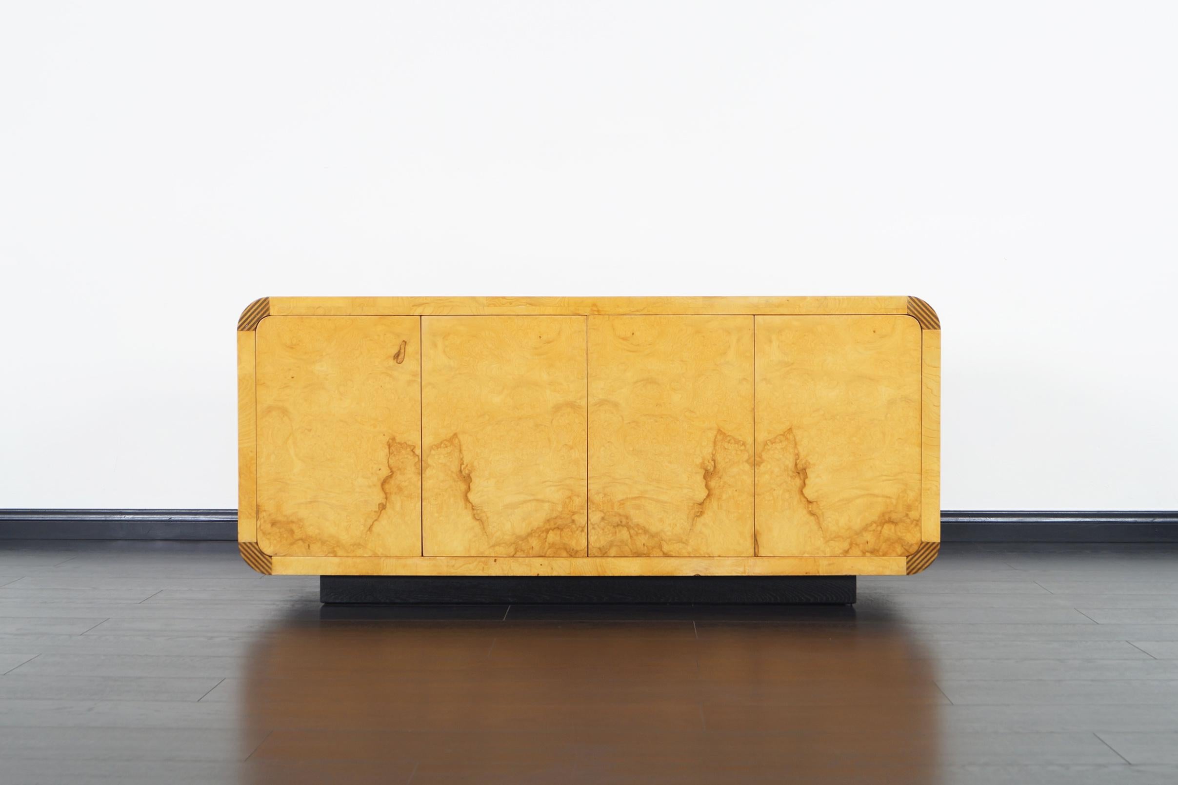 American Vintage Burl Wood Credenza by Henredon