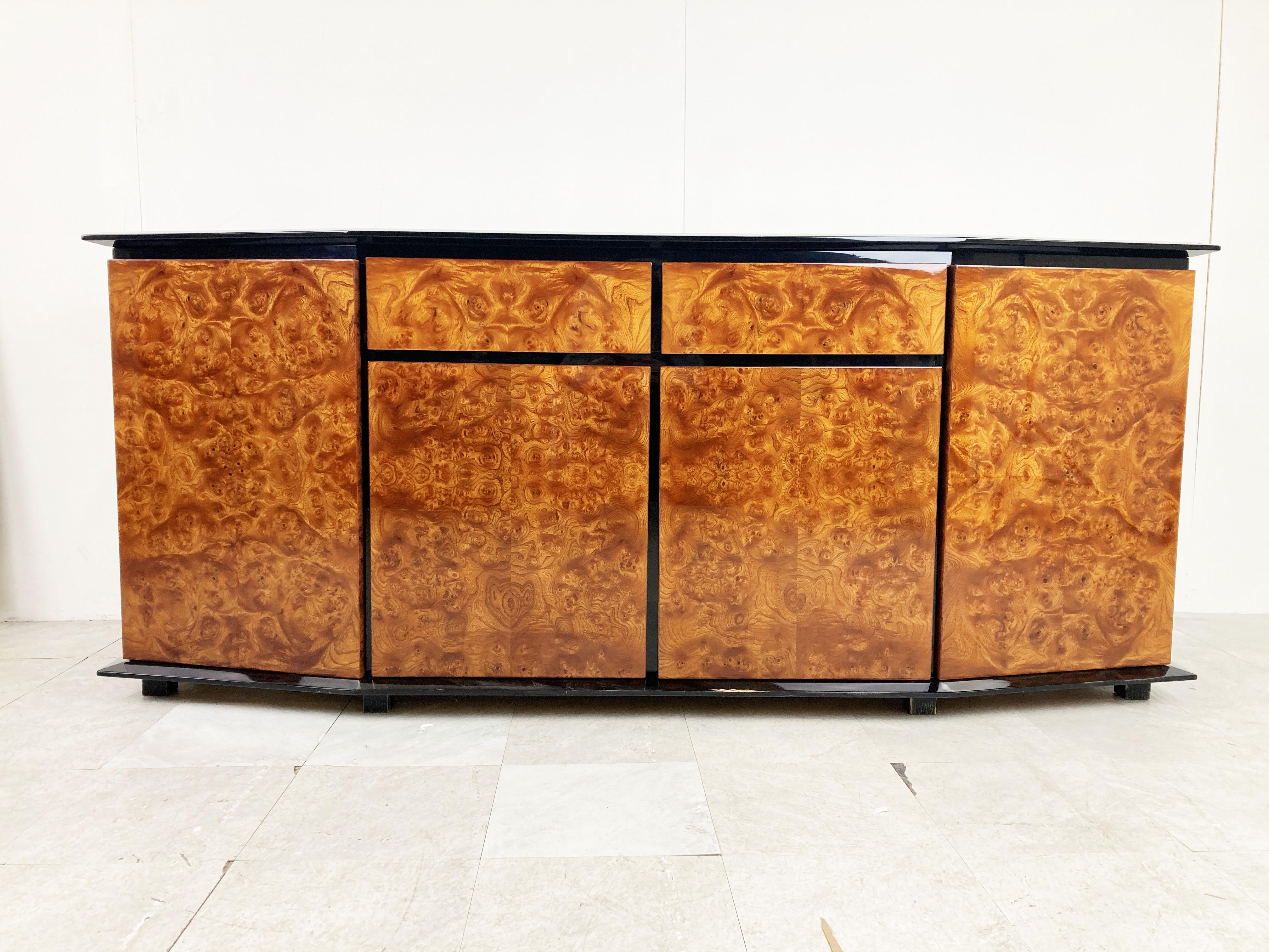 Vintage Burl Wood Credenza by Paul Michel, 1980s In Good Condition For Sale In HEVERLEE, BE