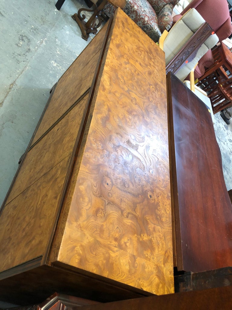 Vintage Burl wood Credenza with Rosewood Trim at 1stDibs
