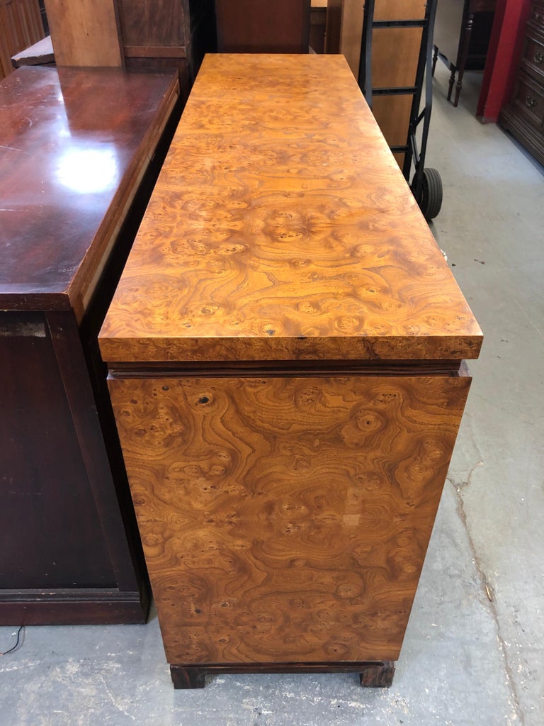Vintage Burl wood Credenza with Rosewood Trim at 1stDibs
