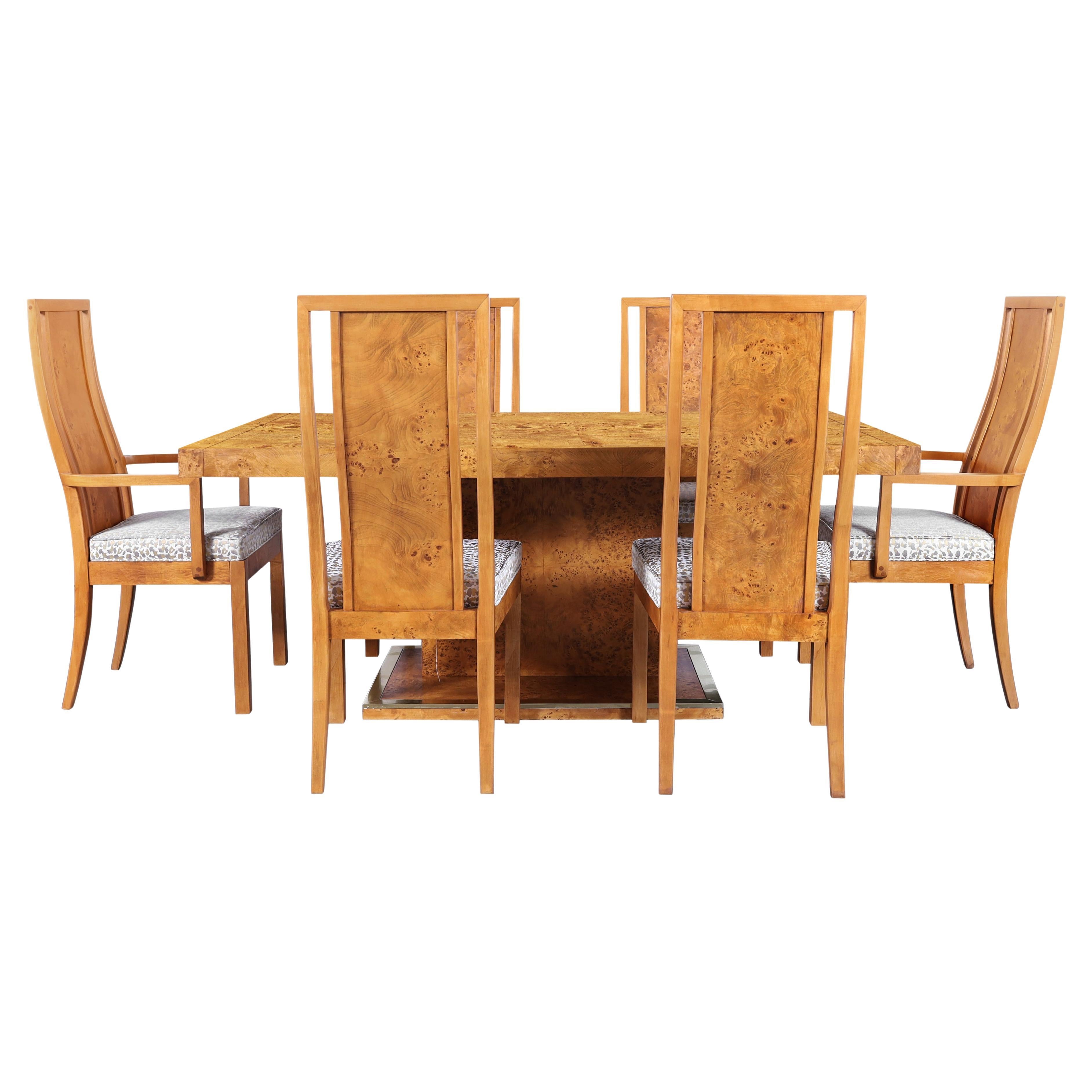 Vintage Burl Wood Dining Room Set by Thomasville