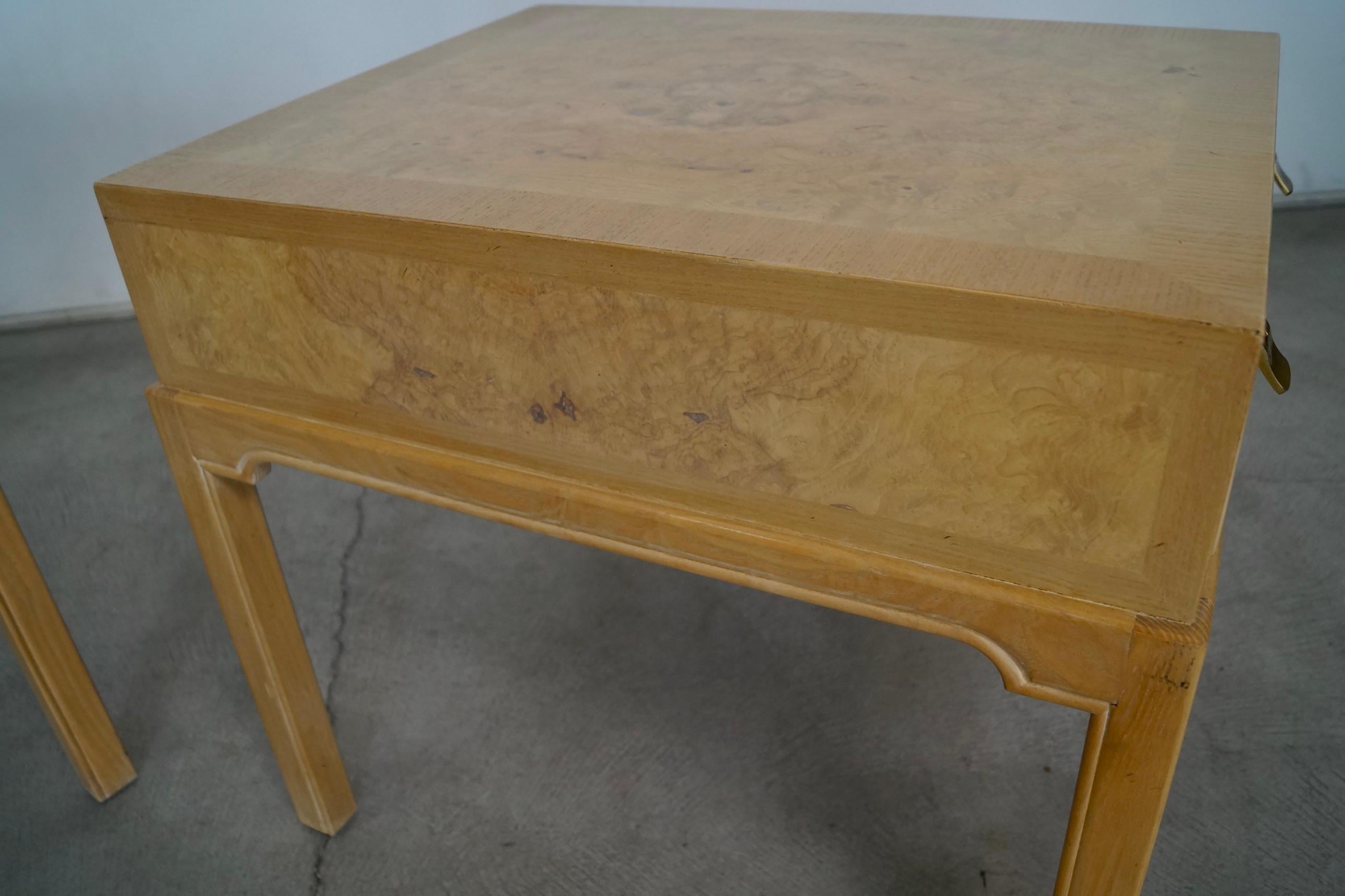 Vintage Burl Wood Drexel End Tables - A Pair For Sale 5