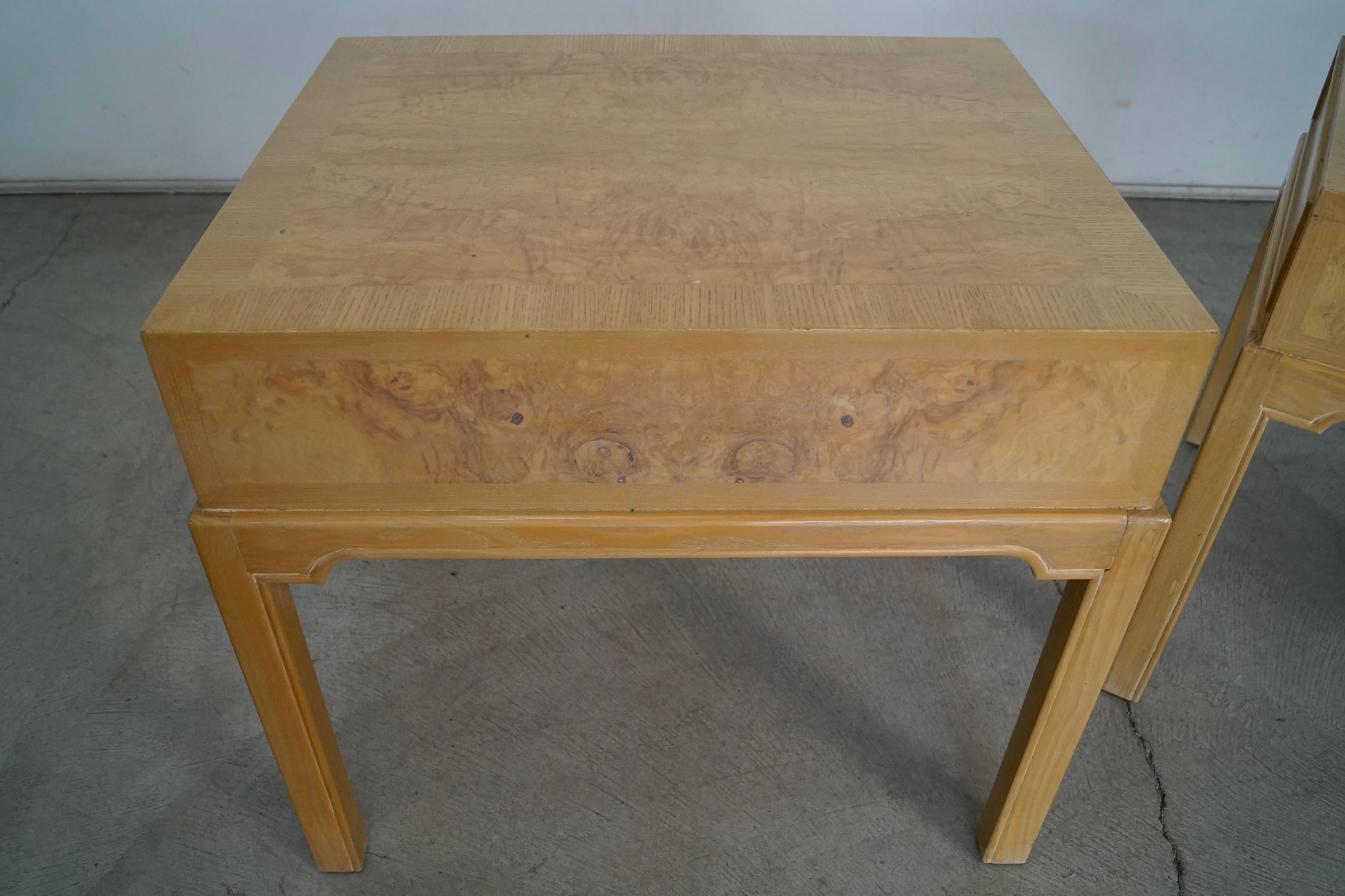 Vintage Burl Wood Drexel End Tables - A Pair For Sale 7
