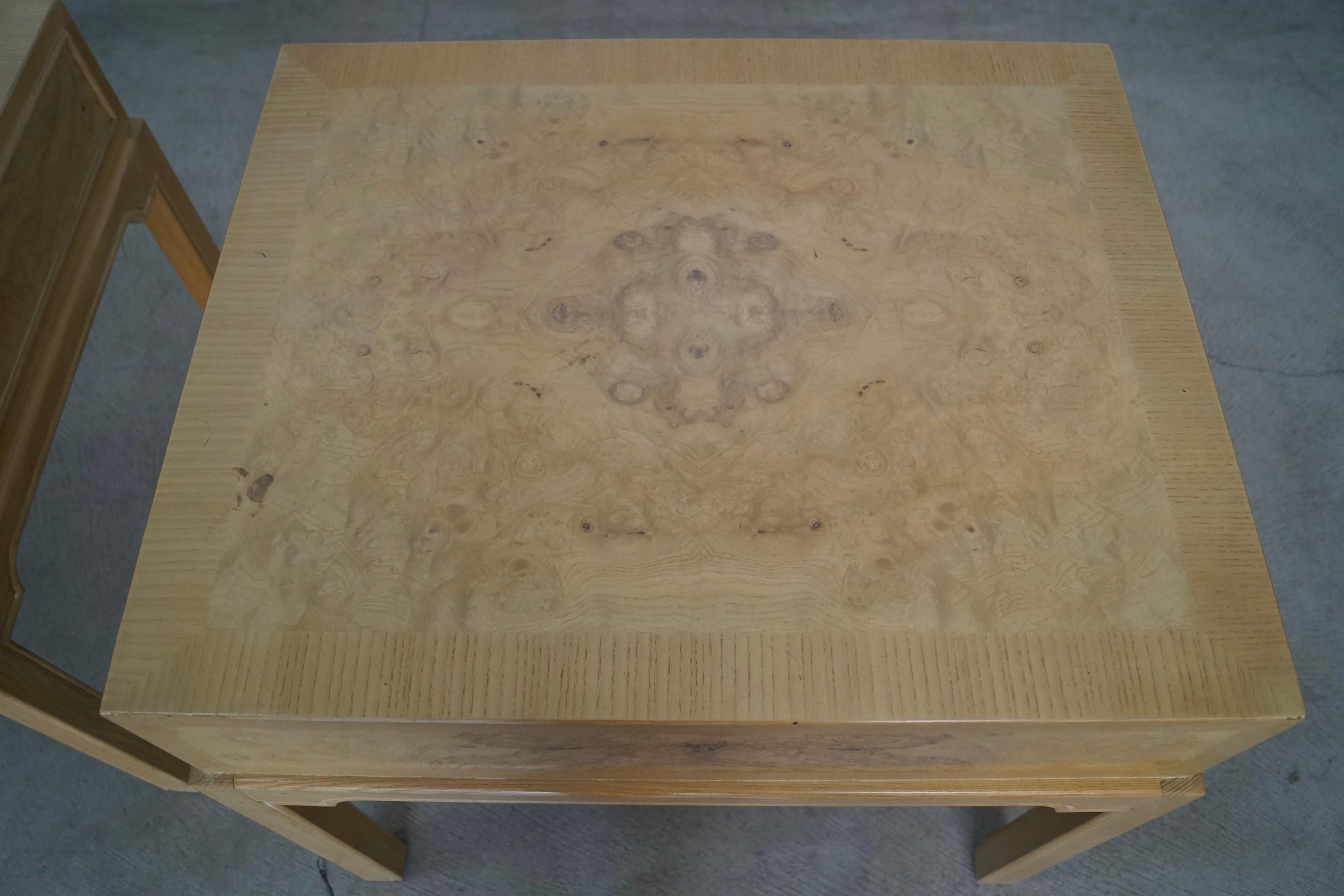 Vintage Burl Wood Drexel End Tables - A Pair For Sale 9