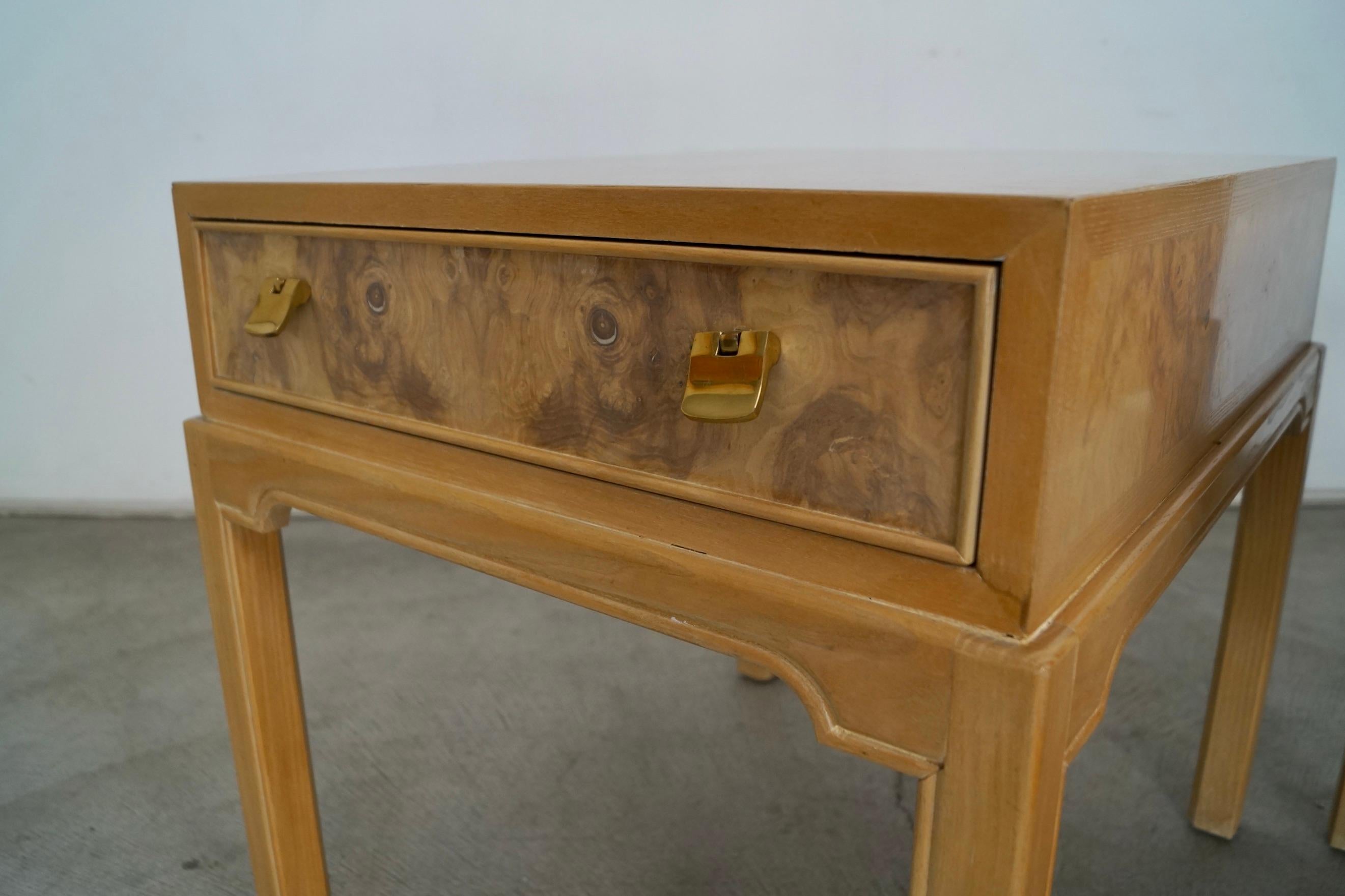 Vintage Burl Wood Drexel End Tables - A Pair For Sale 11