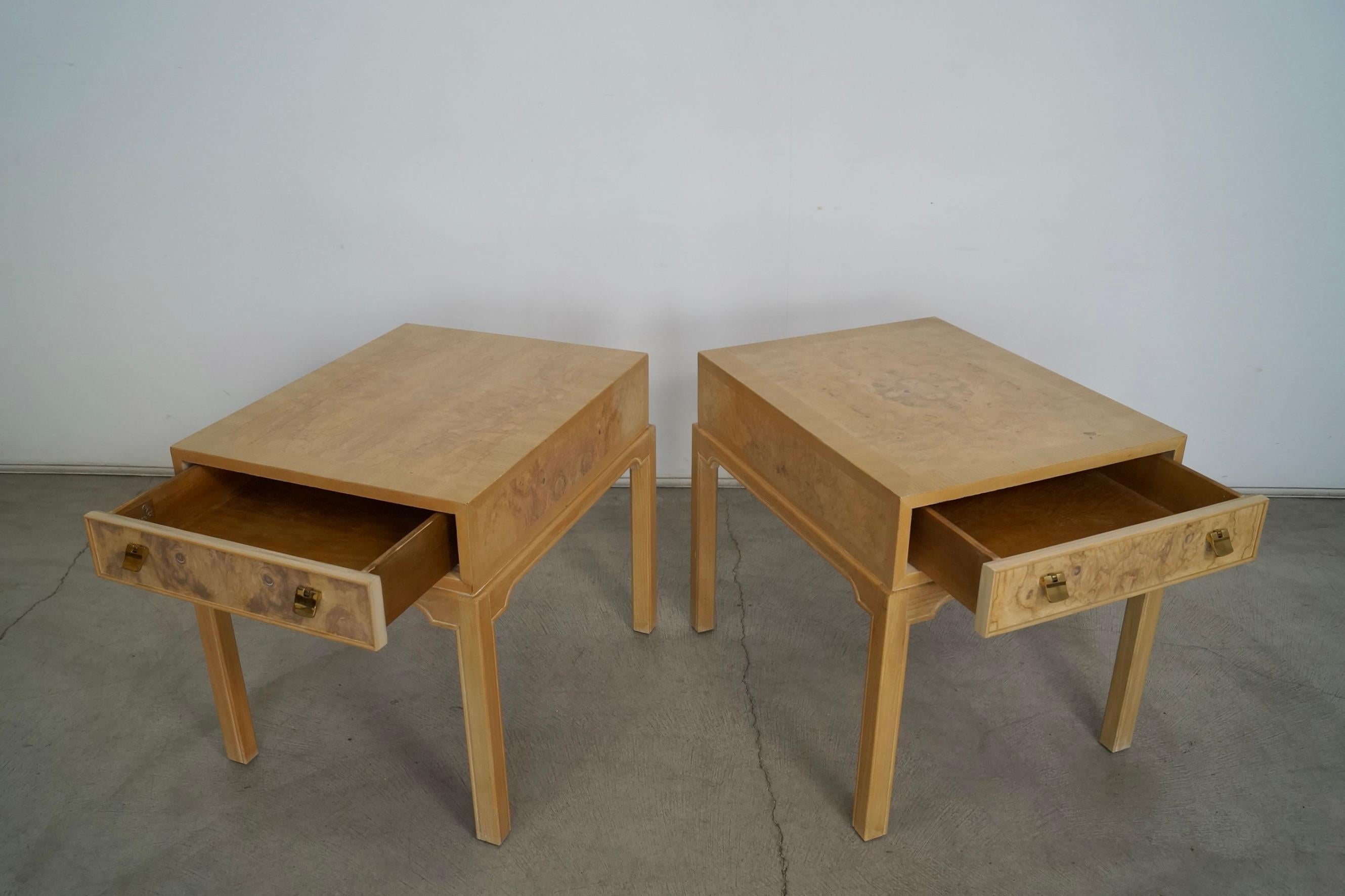 American Vintage Burl Wood Drexel End Tables - A Pair For Sale