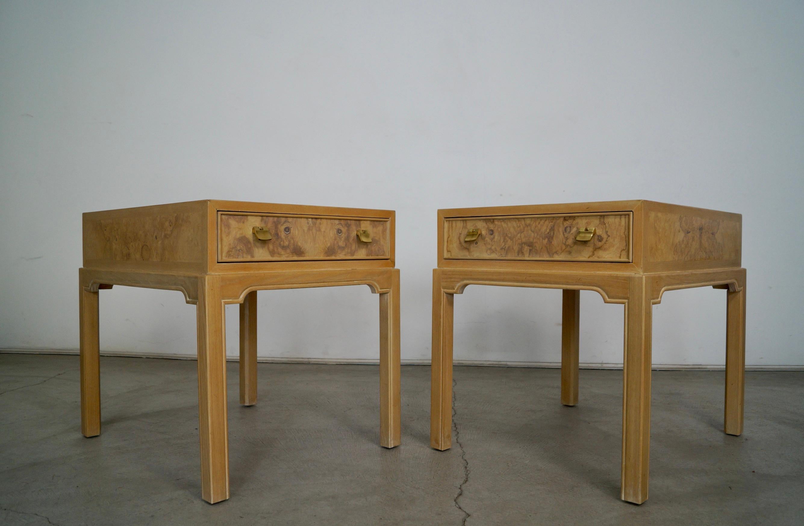 Vintage Burl Wood Drexel End Tables - A Pair For Sale 1