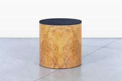 Vintage Burl Wood "Drum" Side Table by Paul Mayen for Habitat International