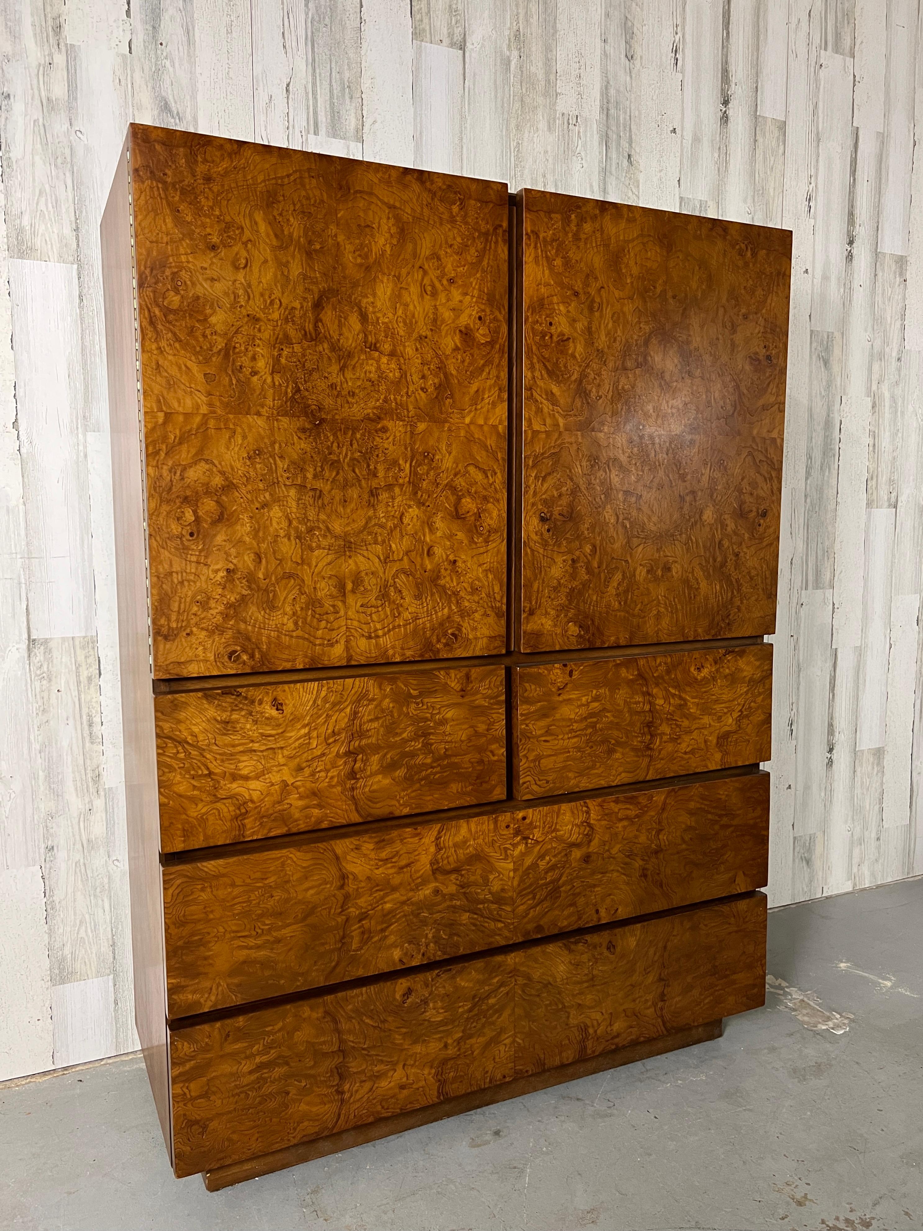 Modern Vintage Burl Wood High-boy Dresser