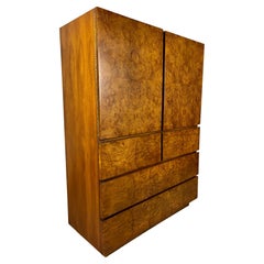 Vintage Burl Wood High-boy Dresser