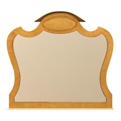 Miroir mural vintage en marqueterie de bois de loupe